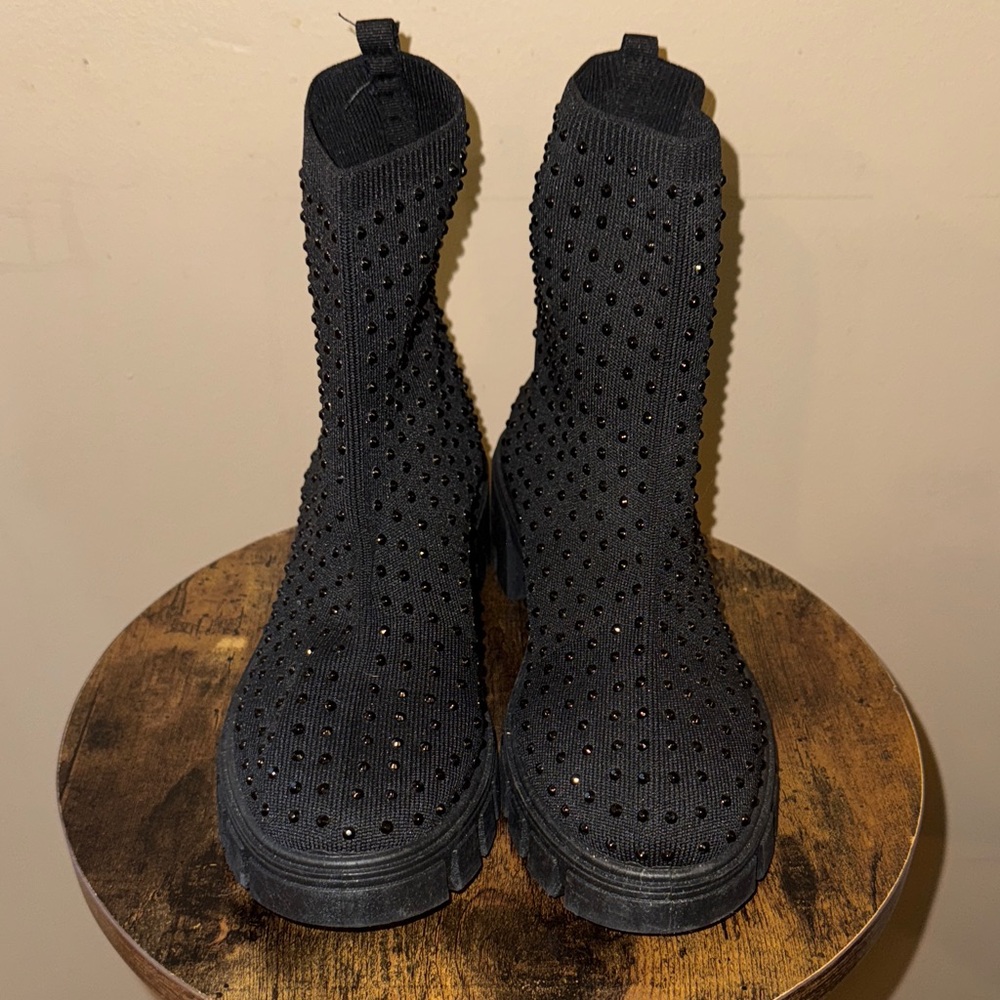 Mudd Black Studded Ankle Boots